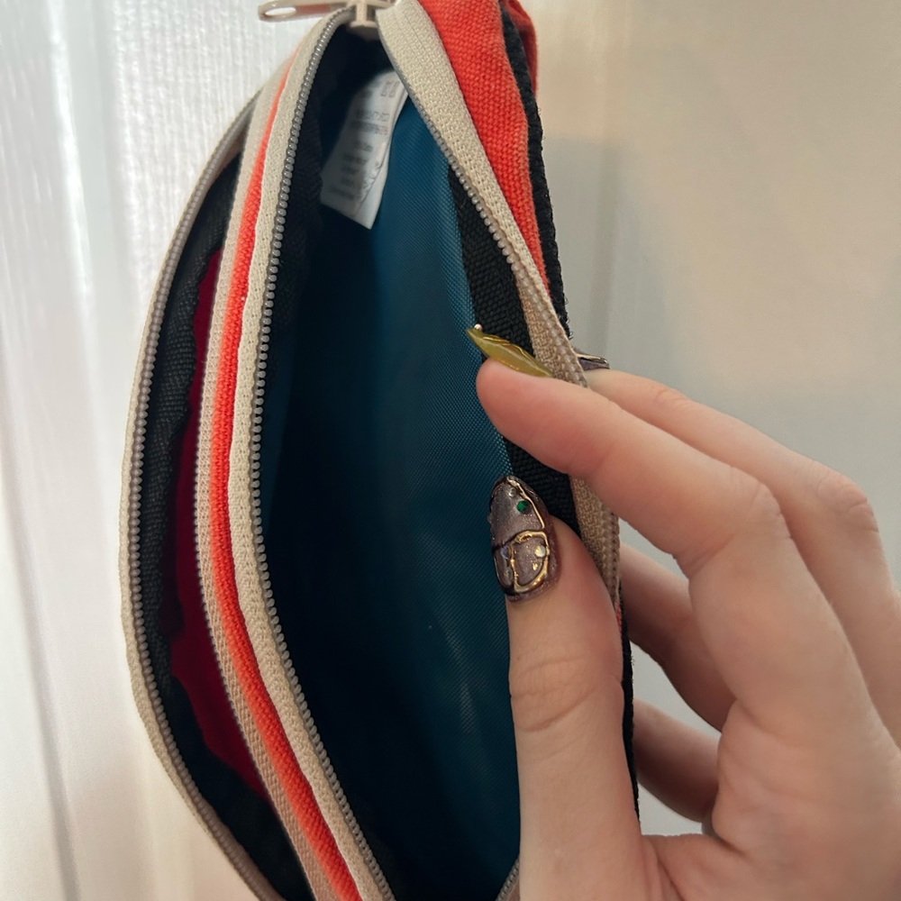 Striped Multi-Compartment Women's fany pack - Orange and Black